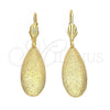 Oro Laminado Dangle Earring, Gold Filled Style Teardrop Design, Matte Finish, Golden Finish, 5.108.008