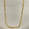 Oro Laminado Basic Necklace, Gold Filled Style Figaro Design, Polished, Golden Finish, 04.58.0010.16