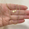 Oro Laminado Basic Necklace, Gold Filled Style Box Design, Polished, Golden Finish, 5.222.040.22
