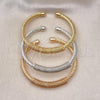 Oro Laminado Trio Bangle, Gold Filled Style Polished, Golden Finish, 07.170.0021