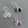 Sterling Silver Dangle Earring, Heart Design, with White Cubic Zirconia, Polished, Silver Finish, 02.396.0003
