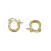 Oro Laminado Small Hoop, Gold Filled Style Diamond Cutting Finish, Tricolor, 02.96.0083.2.10