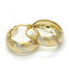 Oro Laminado Small Hoop, Gold Filled Style Polished, Tricolor, 02.106.0011.1.20