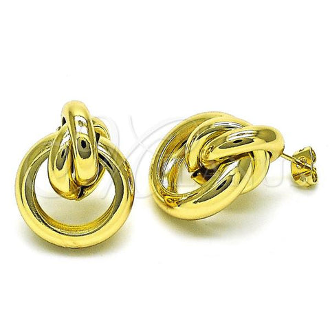 Oro Laminado Stud Earring, Gold Filled Style Polished, Golden Finish, 02.213.0552