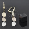 Oro Laminado Long Earring, Gold Filled Style Brushed Finish, Tricolor, 02.63.2188
