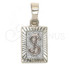 Oro Laminado Fancy Pendant, Gold Filled Style Money Sign Design, Diamond Cutting Finish, Tricolor, 05.163.0042.1
