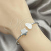 Sterling Silver Individual Bangle, Heart Design, Polished, Silver Finish, 07.409.0007