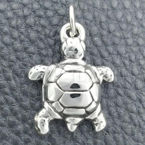 Sterling Silver Fancy Pendant, Turtle Design, Polished, Silver Finish, 05.395.0001