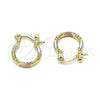 Oro Laminado Small Hoop, Gold Filled Style Diamond Cutting Finish, Tricolor, 02.96.0088.2.12