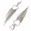 Sterling Silver Huggie Hoop, Heart Design, Polished, Rhodium Finish, 02.367.0018.10