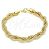 Oro Laminado Basic Bracelet, Gold Filled Style Rope Design, Polished, Golden Finish, 03.331.0139.09