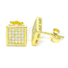 Sterling Silver Stud Earring, with White Cubic Zirconia, Polished, Golden Finish, 02.369.0016.2