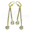 Oro Laminado Long Earring, Gold Filled Style Star Design, with Cubic Zirconia, Golden Finish, 5.089.001