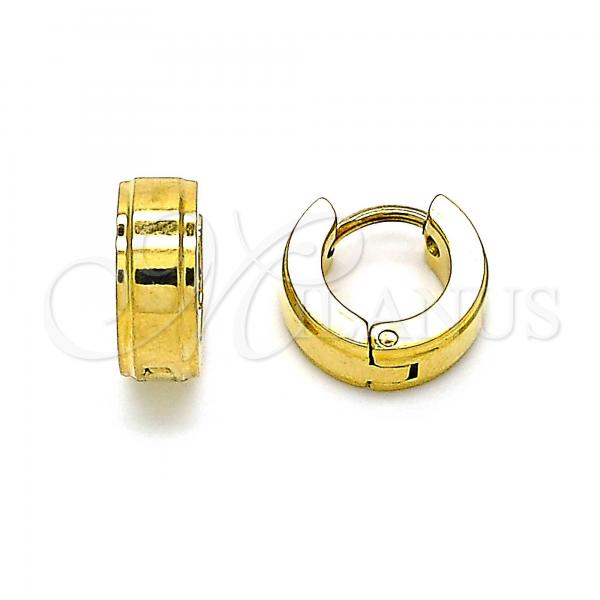 Stainless Steel Huggie Hoop, Polished, Golden Finish, 02.255.0011.1.10