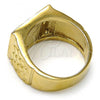 Oro Laminado Mens Ring, Gold Filled Style Black Enamel Finish, Golden Finish, 01.185.0011.09 (Size 9)