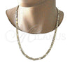 Oro Laminado Basic Necklace, Gold Filled Style Figaro Design, Polished, Golden Finish, 04.213.0252.24