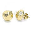 Oro Laminado Stud Earring, Gold Filled Style Polished, Golden Finish, 02.100.0118.1