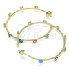 Oro Laminado Medium Hoop, Gold Filled Style Evil Eye Design, Multicolor Enamel Finish, Golden Finish, 02.213.0219.3.40