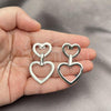 Rhodium Plated Stud Earring, Heart Design, Polished, Rhodium Finish, 02.385.0057.1