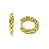 Oro Laminado Huggie Hoop, Gold Filled Style Polished, Golden Finish, 02.213.0614.15