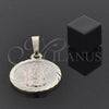 Oro Laminado Religious Pendant, Gold Filled Style Jesus Design, Diamond Cutting Finish, Tricolor, 05.163.0039.1
