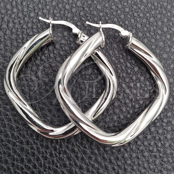 Sterling Silver Medium Hoop, Diamond Cutting Finish, Silver Finish, 02.389.0145.40