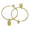 Oro Laminado Medium Hoop, Gold Filled Style Teddy Bear Design, Polished, Golden Finish, 02.63.2740.40