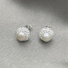 Sterling Silver Stud Earring, with Ivory Pearl, Polished, Silver Finish, 02.399.0062