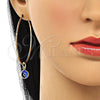Oro Laminado Medium Hoop, Gold Filled Style Evil Eye Design, Blue Resin Finish, Golden Finish, 02.63.2743.50