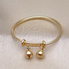 Oro Laminado Individual Bangle, Gold Filled Style Rattle Charm Design, Polished, Golden Finish, 07.168.0026