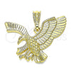 Oro Laminado Fancy Pendant, Gold Filled Style Eagle Design, Polished, Golden Finish, 05.351.0119.1