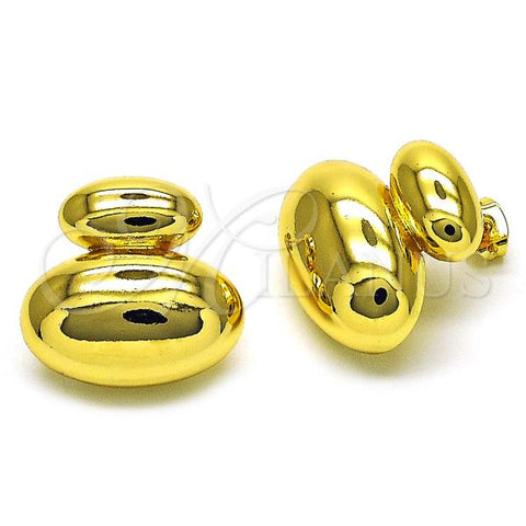Oro Laminado Dangle Earring, Gold Filled Style Chunky Design, Polished, Golden Finish, 02.368.0082