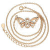 Sterling Silver Pendant Necklace, Butterfly and Infinite Design, with White Cubic Zirconia, Polished, Rose Gold Finish, 04.336.0086.1.16