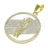 Oro Laminado Religious Pendant, Gold Filled Style San Judas Design, Polished, Golden Finish, 05.213.0105