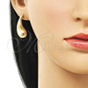 Oro Laminado Stud Earring, Gold Filled Style Teardrop Design, Polished, Golden Finish, 02.195.0352