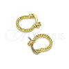 Oro Laminado Small Hoop, Gold Filled Style Diamond Cutting Finish, Golden Finish, 02.96.0083.12