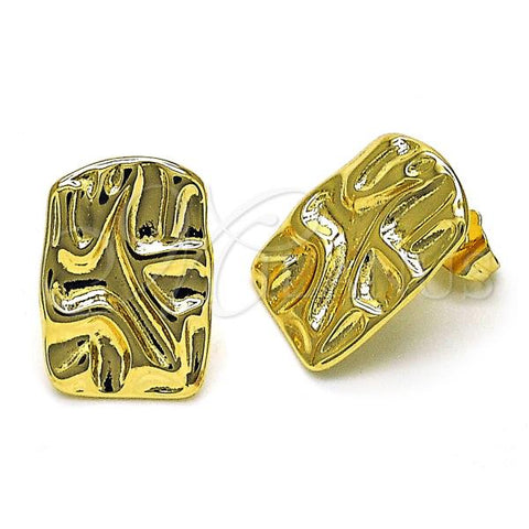 Oro Laminado Stud Earring, Gold Filled Style Polished, Golden Finish, 02.163.0230