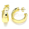 Oro Laminado Stud Earring, Gold Filled Style Chunky Design, Polished, Golden Finish, 02.163.0152