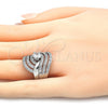 Rhodium Plated Wedding Ring, Duo Design, with White Cubic Zirconia, Polished, Rhodium Finish, 01.99.0080.1.08 (Size 8)