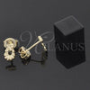 Oro Laminado Stud Earring, Gold Filled Style Diamond Cutting Finish, Golden Finish, 02.94.0058 *PROMO*