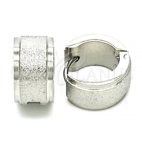 Stainless Steel Huggie Hoop, Matte Finish, Steel Finish, 02.216.0033.1.15