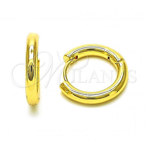 Oro Laminado Huggie Hoop, Gold Filled Style Polished, Golden Finish, 02.195.0189.18