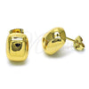 Oro Laminado Stud Earring, Gold Filled Style Chunky Design, Polished, Golden Finish, 02.342.0332
