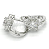 Sterling Silver Huggie Hoop, with White Cubic Zirconia, Polished, Rhodium Finish, 02.186.0131.1.12