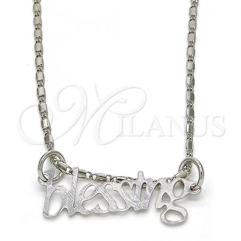 Rhodium Plated Pendant Necklace, Polished, Rhodium Finish, 04.106.0023.1.20