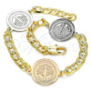 Oro Laminado Fancy Bracelet, Gold Filled Style Tree Design, Polished, Two Tone, 03.63.2060.08