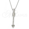 Sterling Silver Fancy Pendant, with White Micro Pave, Polished, Rhodium Finish, 05.336.0027