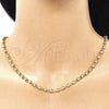 Oro Laminado Basic Necklace, Gold Filled Style Ball Design, Polished, Golden Finish, 04.213.0219.18