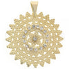 Oro Laminado Fancy Pendant, Gold Filled Style Sun Design, with Cubic Zirconia, Golden Finish, 45.021