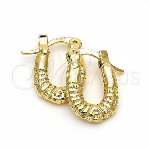Oro Laminado Children Hoop, Gold Filled Style Diamond Cutting Finish, Golden Finish, 5.159.074